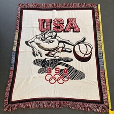 Tazmanian Devil Throw Blanket Tapestry Looney Tunes USA Olympics 44x56 picture
