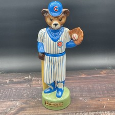 Vintage 1985 Chicago Cubs Bear Mascot Baseball Jim Beam Decanter 17” EMPTY picture