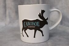 Caribou Coffee 2013 White Ceramic Mug Textured Moose Logo 16 Ounce picture