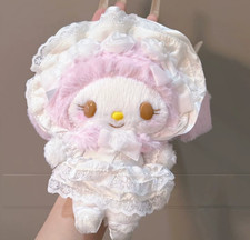 Sanrio My Melody White Lace Bonnet Wedding Lolita Plush Doll Gift Kids Toy picture