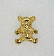 Gold Tone Teddy Bear with Bow Lapel Pin  (A122) picture