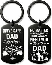 Fathers Valentines Day Gift For Him Dad Drive Safe Keychain Husband Boyfriend picture