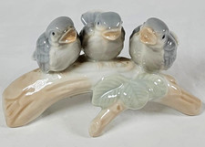 VTG Otagiri Porcelain Figurine 3 Song Birds Singing on a Branch Japan 5