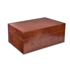 Large Premium Executive Cigar Humidor Wood Box, Vintage Burl- 75 To 120 Cigars picture