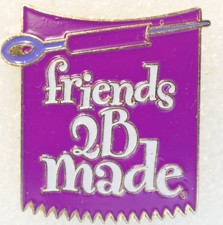 Friends 2B Made Pinback Button Purple Sewing Theme 2007 picture