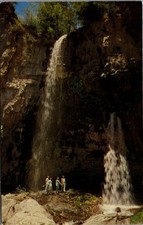 Vtg Spouting Rock Waterfall Postcard Glenwood Springs CO Mirro-Krome Bridal Veil picture