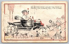 1915 Cobb X. Shinn Ford Model T Cartoon Postcard - 
