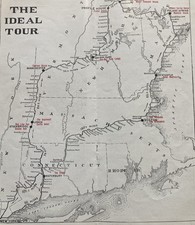 c1910 Map Of New England The Ideal Tour Mapped Route picture