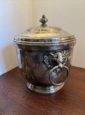 VTG Crosby E.P.C #2 Vacuum Sealed Ice Bucket With Lid, Lion Head Ring Handles picture