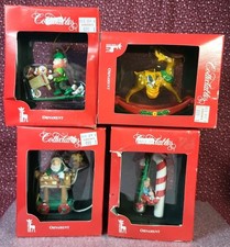 Lot Of 4 Vtg Santa's Pride Collectable Christmas Ornaments 1990's NIB picture