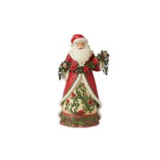 Jim Shore Christmas Santa Holding Poinsettia Garland 12in Figurine 6012898 picture