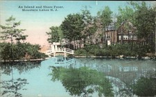 Mountain Lakes New Jersey NJ Island & Shore Front c1930 Vintage Postcard picture