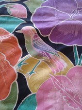 vintage flat sheet only king Wamsutta TAHITI batik look large floral percale euc picture