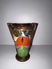 Japanese Satsuma Style Miniature Vase Hand Painted Gilt Marked Japan 3 inches picture
