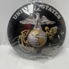 United States Marine Corps Sleek Metal Dome Sign 15.75 Inches Round Man Cave ￼ picture