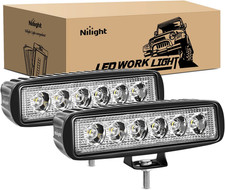Nilight LED Light Bar 2PCS 18W 6Inch Flood LED Pods Offroad Fog Light Waterproof picture