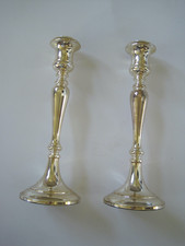 Italy Silver Tone Candlesticks Pair 9.5