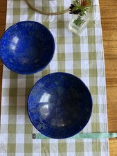 2 set Handmade Beautiful Lapis Lazuli Bowl Royal Blue Top Quality Natural Stone  picture