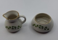 Vintage Carrigcraft  Petite Shamrock Sugar And Creamer Set County Cork Ireland picture
