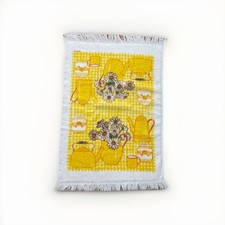 Vintage Yellow Daisy & Teapot Kitchen Bar Golf Dish Towel 16x24 in picture