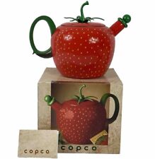 Copco Strawberry Enamel Metal Harmony Whistling Tea Kettle Pot 2.5 Qt 1994 NEWOB picture