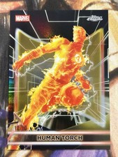 2026 Topps Marvel Neon Human Torch #30 Chrome Black Foil SSP /10 🔥 Bookend picture