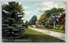 c1909 Shelburne Farms Entrance Near Burlington Vermont ANTIQUE Postcard 1244 picture