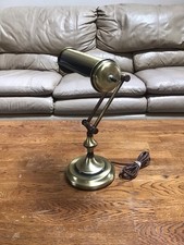 Piano Bankers Desk Lamp Underwriters Lab Antique Brass Finish Works GREAT picture