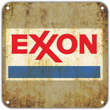 Exxon Gas Station Oil Petroleum Gasoline Vintage Retro Metal Wall Decor Art Shop picture