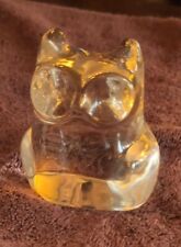 Vintage Orrefors Sweden Owl  Crystal Glass Paperweight  picture