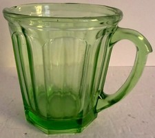 Antique Hazel-Atlas A&J Depression Glass Pitcher Green Uranium picture