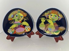 Rosenthal Studio Linie Bjorn Wiinblad Orientalische Nachtmusik Dishes -Pair 4.5