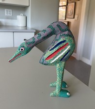 Signed Pepe Santiago Oaxacan Wood Carving Bird Alebrije Mexican Folk Art Vintage picture