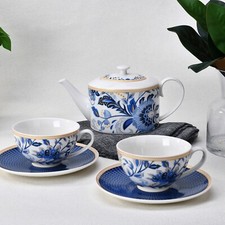 STPGOODS Melodie de Fleurs Porcelain Teapot and Teacup Set for 2 Persons Tea Set picture