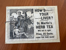FREE SHIP Early 1900s St. Martin's Herb Tea How's Your Liver? Ad picture
