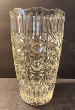 Vintage Fidenza Vetraria Italy Pressed Glass Vase 9