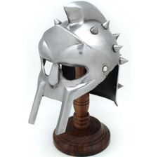 Medieval Warrior Mini Roman Gladiator Helmet-18 G Steel w/Spikes + Display Stand picture