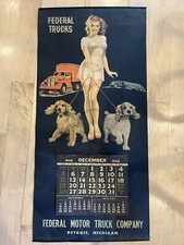 Vintage 1948 Federal Motor Truck Company Trucks Walt Otto Pin Up Calendar Dogs picture
