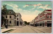 c1910s Fourth Street Hotel Gillett Manhattan Kansas Antique Postcard picture