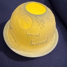 Beautiful “Special Friend” With Birds 2 Piece Ceramic Candle Holder W/Candle picture