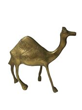 Vintage Brass Camel Ornate Etched Figurine India Morrocco Table Top Statue picture