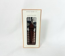 Rifle Paper Co. Pottery Barn Kids Gingham Utensil Set Fork and Spoon NEW picture