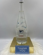 Evian X Chiara Ferragni glass water Bottle. Limited Edition 2019 New Never Open picture
