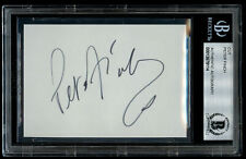 Peter Finch signed autograph auto 2.5x3.5 cut Howard Beale in Network BAS Slab picture