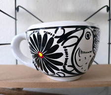 Flower and Bird Mug Hand Painted Design, Made in Mexico, Finished Clay picture