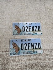 Pair of Idaho Wildlife Cutthroat Trout License Plates  picture