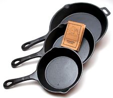 Old Mountain Cast Iron 3 pc  Skillet Set  Pre-Seasoned Cookware #10100 picture