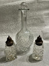 20th Century Decanter With Matched/matching Salt/ Pepper Pots picture