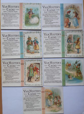 Antique Van Houten's Cacao advertising, trade cards,7 pieces 1880-1890 RARE FIND picture