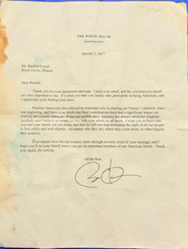 Barack Obama Signed Original White House Letter, January 3, 2017 picture